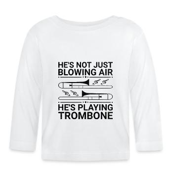 Tromboniste Tromboniste Marchand Band Trombone - T-shirt manches longues bio Bébé - blanc - Devant