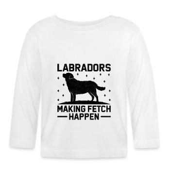 Labradors Making Fetch Happen Labrador Retriever L - T-shirt manches longues bio Bébé - blanc - Devant