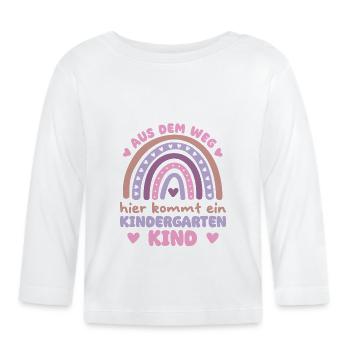 Out of the way, here comes a kindergarten child - Organic Baby Long Sleeve T-Shirt - white - Front