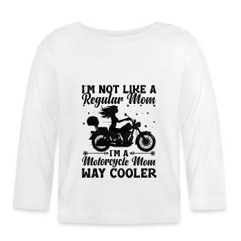 Je ne suis pas comme une maman normale, je suis une maman à moto - T-shirt manches longues bio Bébé - blanc - Devant