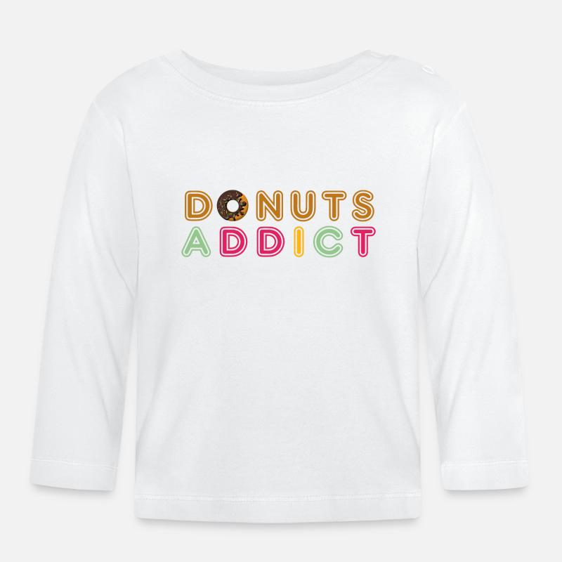 Donuts addict choco - T-shirt manches longues bio Bébé - blanc