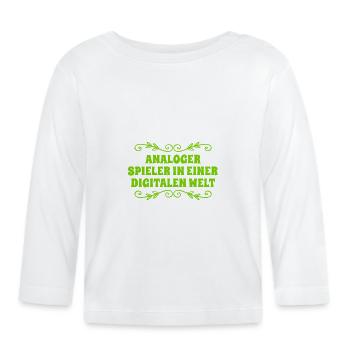 J’aime l’analogique - T-shirt manches longues bio Bébé - blanc - Devant