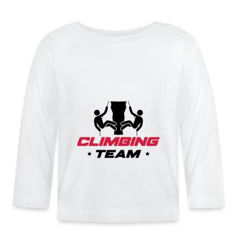 Mountaineer climbing - Organic Baby Long Sleeve T-Shirt - white - Front