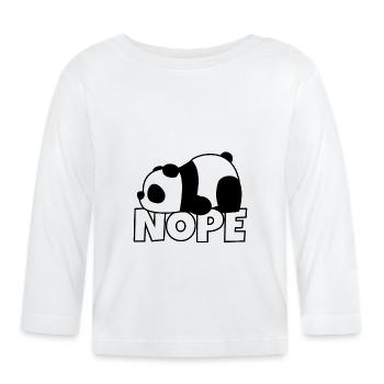 Panda Nope Lazy Lazy Fourrure Paresseux Cadeau Drôle - T-shirt manches longues bio Bébé - blanc - Devant