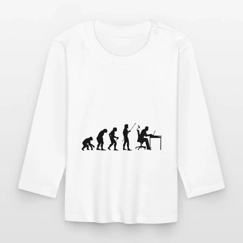 Evolution Of Man Coding Software Developer Program Baby Bio-Langarmshirt