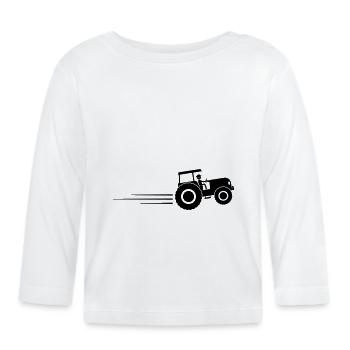 Tracteur Symbole Racer Trekker Bauer - T-shirt manches longues bio Bébé - blanc - Devant