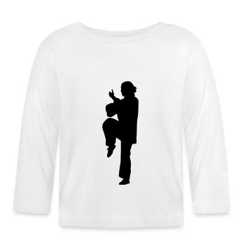 kung fu - Baby Bio-Langarmshirt - Weiß - Vorne