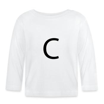 Buchstabe C - Baby Bio-Langarmshirt - Weiß - Vorne