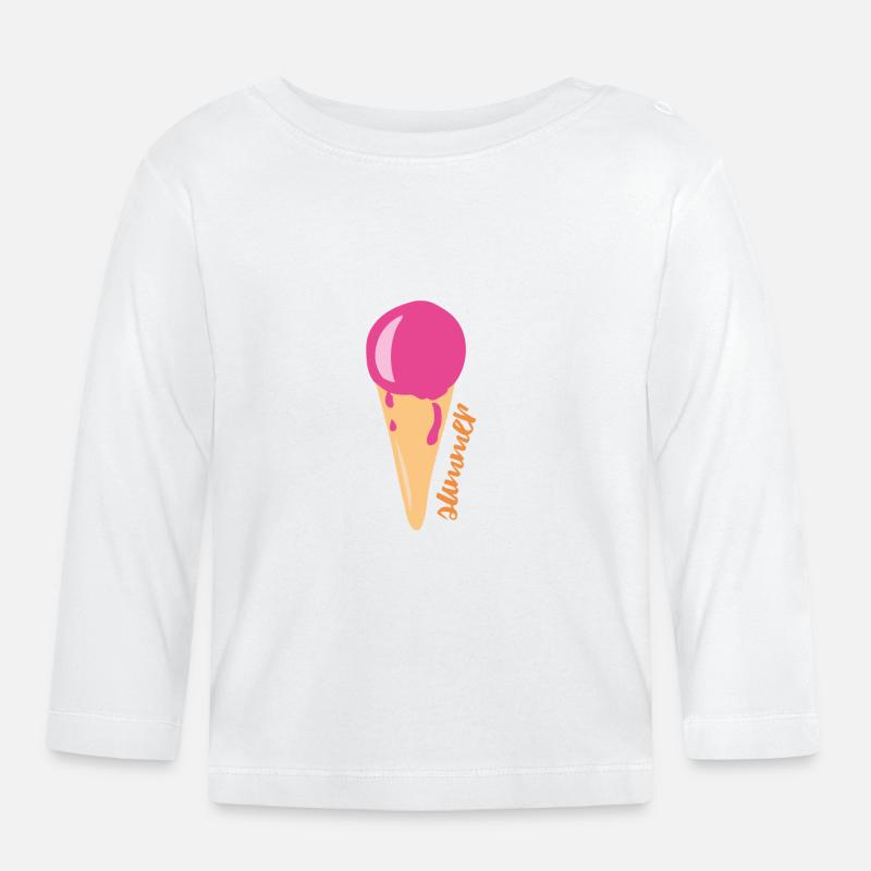 Eis mit Waffel Summer - Baby Bio-Langarmshirt - Weiß
