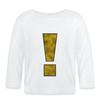 Point d’exclamation Ponctuation Or - T-shirt manches longues bio Bébé - blanc - Devant