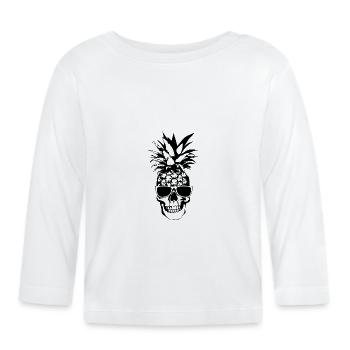 Ananas - Baby Bio-Langarmshirt - Weiß - Vorne