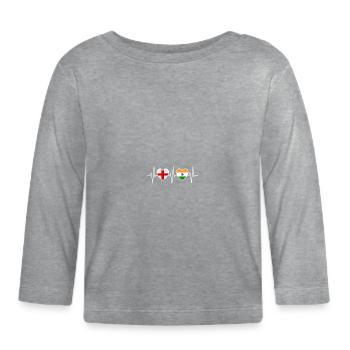 England und Indien Indisch India Fahne Flaggen - Baby Bio-Langarmshirt - Grau meliert - Vorne
