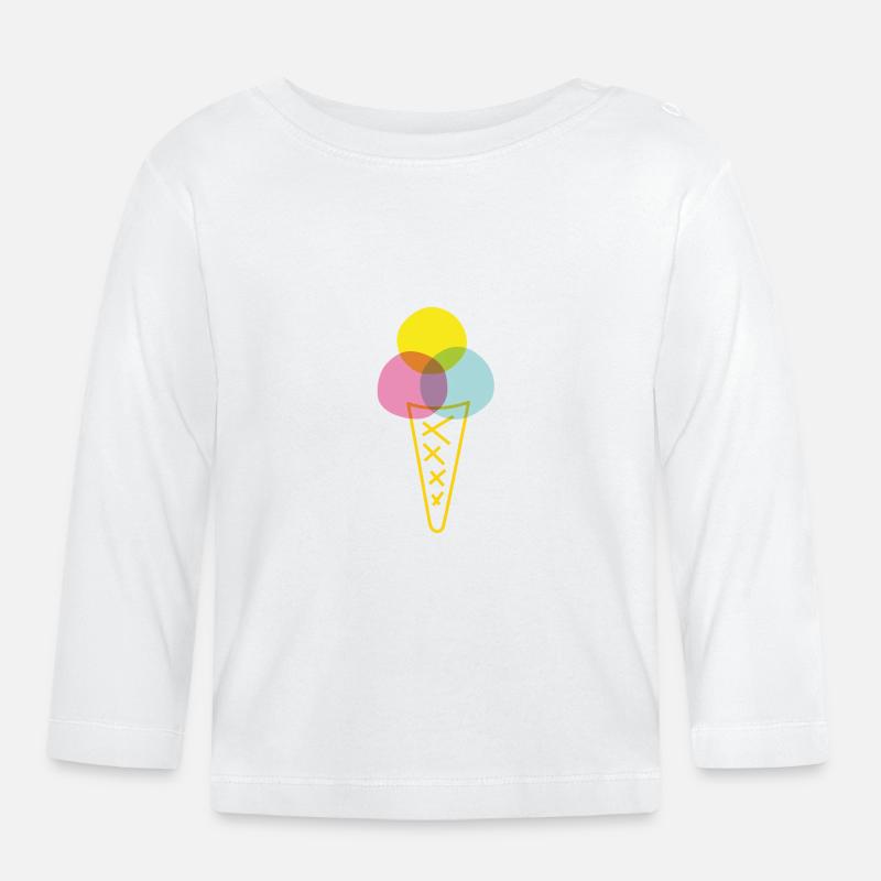 Eis Liebe | Schleckermäulchen aufgepasst - Baby Bio-Langarmshirt - Weiß