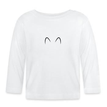 Cat ears - Organic Baby Long Sleeve T-Shirt - white - Front