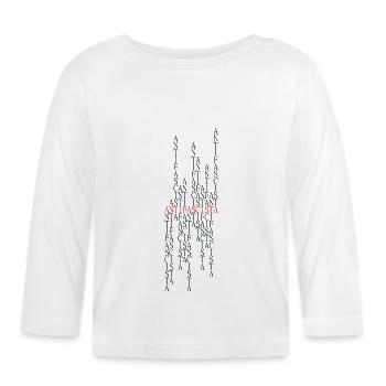 Antifascista Typo Collage rot/schwarz - Baby Bio-Langarmshirt - Weiß - Vorne