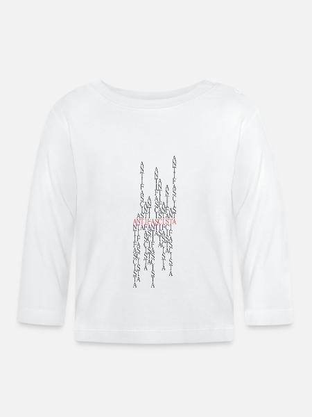 Antifascista Typo Collage rot/schwarz - Baby Bio-Langarmshirt - Weiß