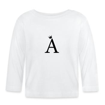 A Monogramm-Krone - Baby Bio-Langarmshirt - Weiß - Vorne