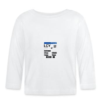 London City LCY Airport Flugticket Idee - Baby Bio-Langarmshirt - Weiß - Vorne