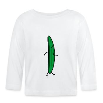 concombre - T-shirt manches longues bio Bébé - blanc - Devant