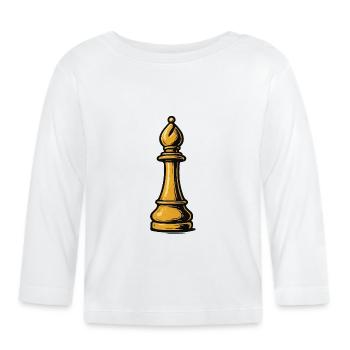 Icône d’échecs de l’évêque d’or - T-shirt manches longues bio Bébé - blanc - Devant