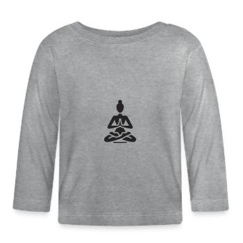 Yoga Pose Relaxation - Organic Baby Long Sleeve T-Shirt - heather grey - Front