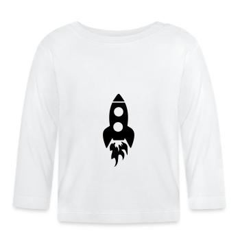 Symbole de fusée - T-shirt manches longues bio Bébé - blanc - Devant