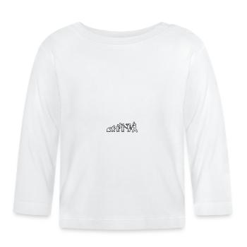Evolution Baseball White Grunge - Baby Bio-Langarmshirt - Weiß - Vorne