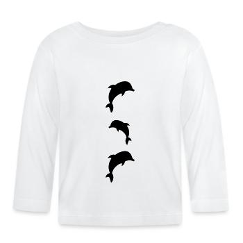 dolphins - Baby Bio-Langarmshirt - Weiß - Vorne