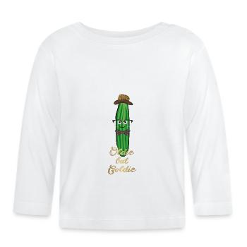 oldie but goldie,gold,oldie,oldtimer, gurke, nerd - Baby Bio-Langarmshirt - Weiß - Vorne