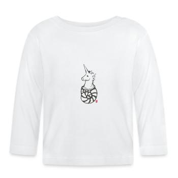 Unicorn-The Hermit - Organic Baby Long Sleeve T-Shirt - white - Front