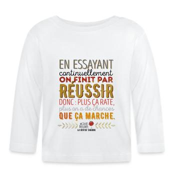 La Devise Shadok n°1 - T-shirt manches longues bio Bébé - blanc - Devant