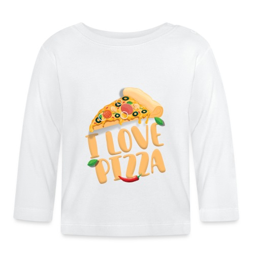 I Love Pizza - Baby Bio-Langarmshirt