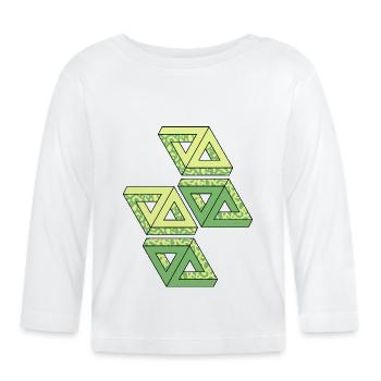 Penrose Triangle Tribar Impossible figure - T-shirt manches longues bio Bébé - blanc - Devant
