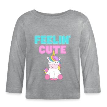 Mignon - T-shirt manches longues bio Bébé - gris chiné - Devant
