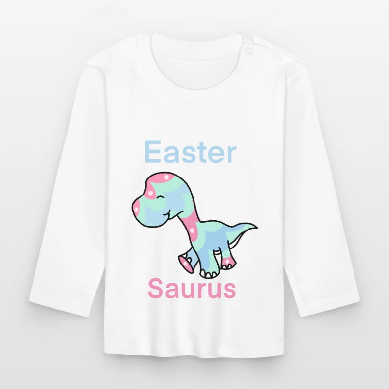 Easter Saurus Easter Dinosaur eggs Easter eggs Organic Baby Long Sleeve T-Shirt