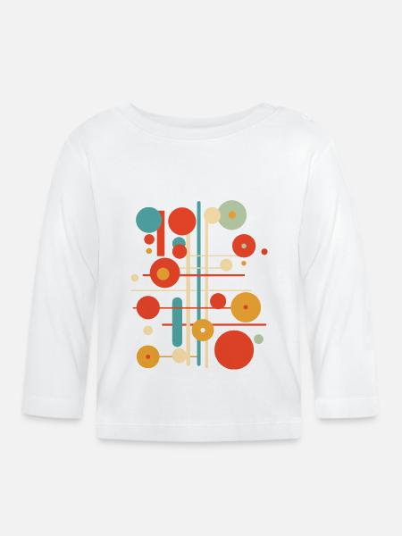 Sixties Design - Baby Bio-Langarmshirt - Weiß