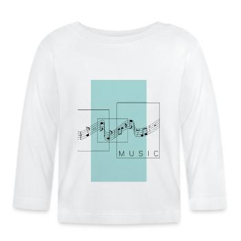 Musik. Melodie und geometrischer Stil. - Baby Bio-Langarmshirt - Weiß - Vorne