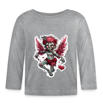 Cupidon / Amour / Flèche / Coeur / Saint Valentin - T-shirt manches longues bio Bébé - gris chiné - Devant