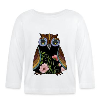 Bunter Vogel - Baby Bio-Langarmshirt - Weiß - Vorne
