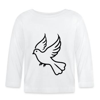 Taube - Baby Bio-Langarmshirt - Weiß - Vorne