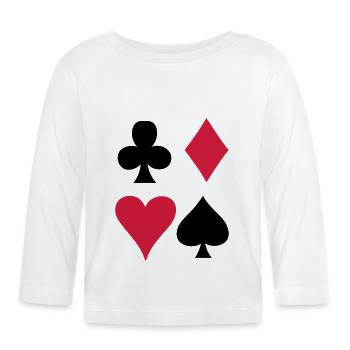 Jeu de Cartes - Carte à jouer - T-shirt manches longues bio Bébé - blanc - Devant