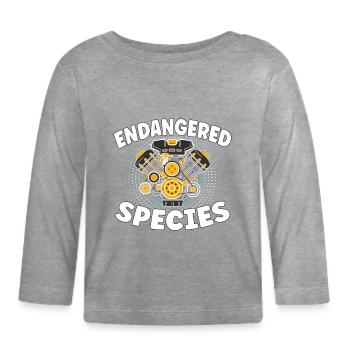 Endangered Species - Engine Combustion Design - Organic Baby Long Sleeve T-Shirt - heather grey - Front