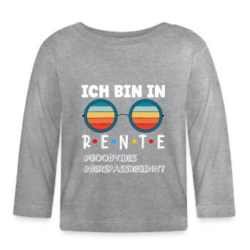 Retirement - the fun begins - Organic Baby Long Sleeve T-Shirt - heather grey - Front