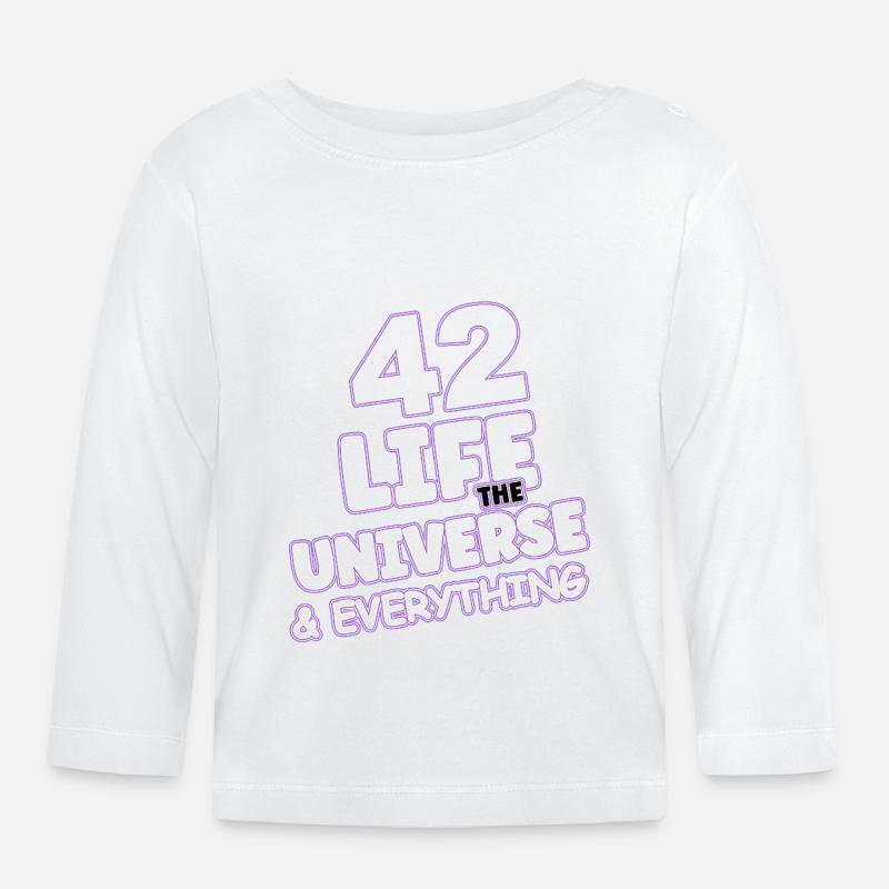 Life Universe Everything 42 Antwort - Baby Bio-Langarmshirt - Weiß