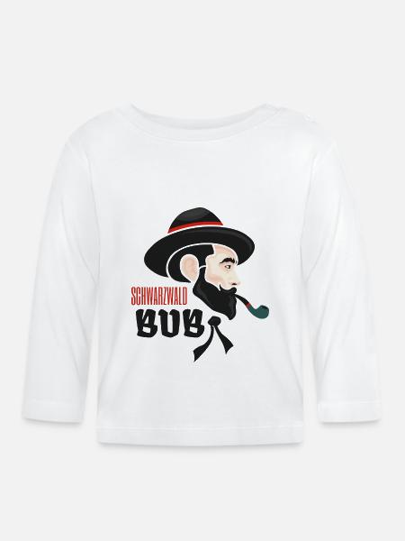 Schwarzwaldbub Karl - Baby Bio-Langarmshirt - Weiß