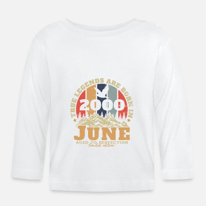 Juni 2000 Retro Vintage Geburtstagsgeschenk - Baby Bio-Langarmshirt - Weiß