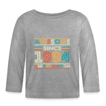 Impressive since 1994 - Organic Baby Long Sleeve T-Shirt - heather grey - Front