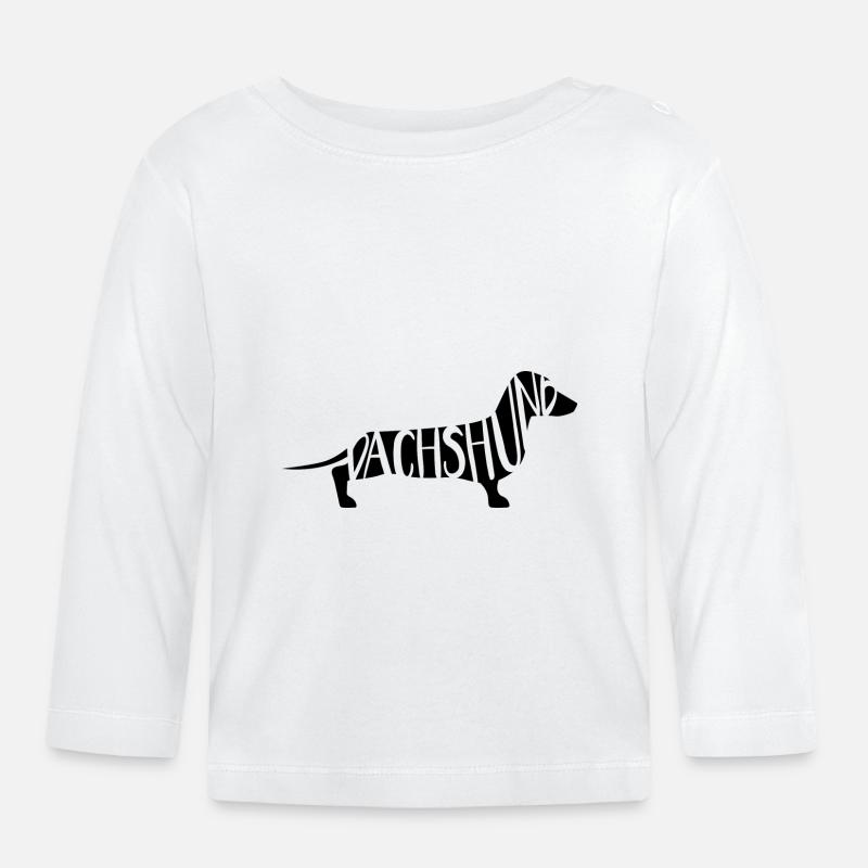 Teckel Teckel - noir - T-shirt manches longues bio Bébé - blanc