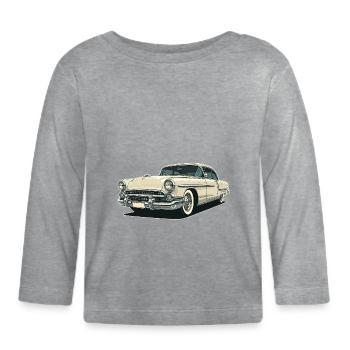 Oldtimer US Car - Classic Road Cruiser des années 50 - T-shirt manches longues bio Bébé - gris chiné - Devant