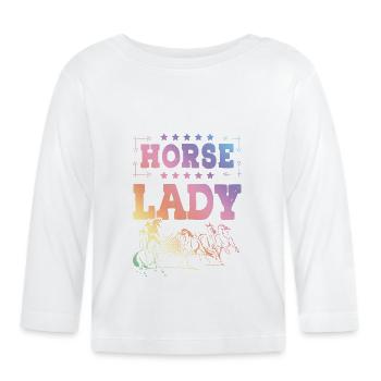 Horse Lady - Organic Baby Long Sleeve T-Shirt - white - Front